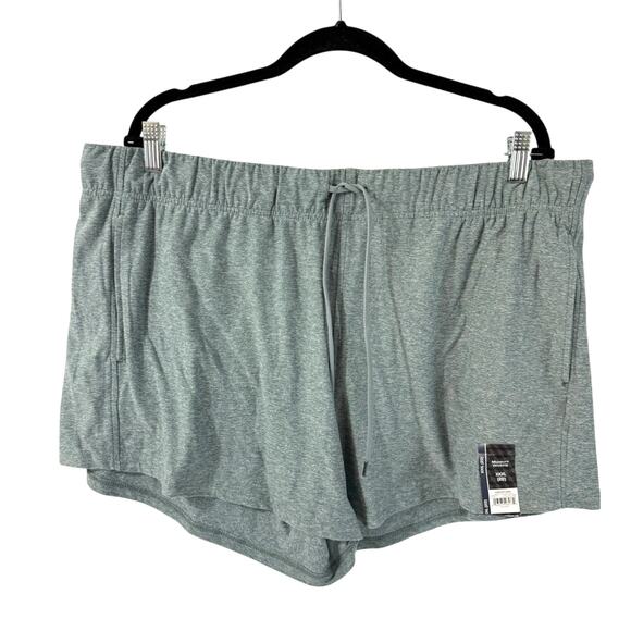 New Athletic Works Super Soft Shorts Green Elastic Waist Front Tie Size 3X (22) - Picture 1 of 4